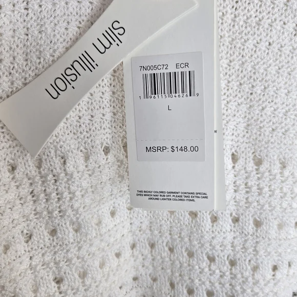 7 FOR ALL MANKIND NWT Crochet Knit Pointelle Ruffle Tank Top - Picture 8 of 10